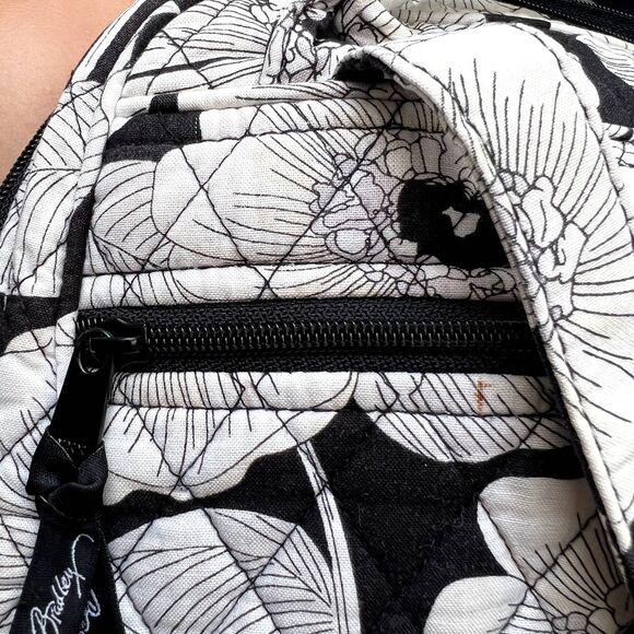 Vera Bradley Black & White Flowers Backpack - Picture 8 of 11